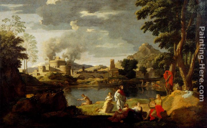 Landscape With Orpheus And Eurydice painting - Nicolas Poussin Landscape With Orpheus And Eurydice art painting